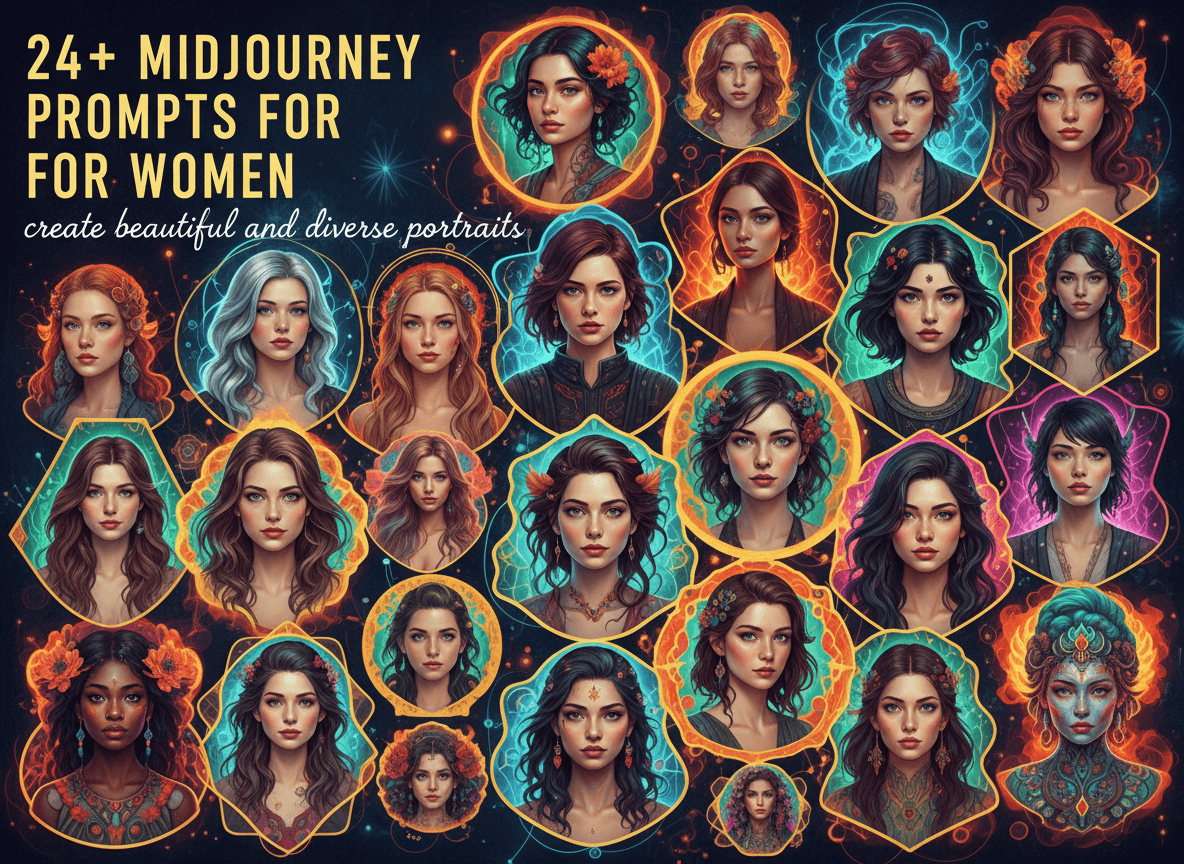 24+ Midjourney Prompts for Women to create beautiful and diverse portraits